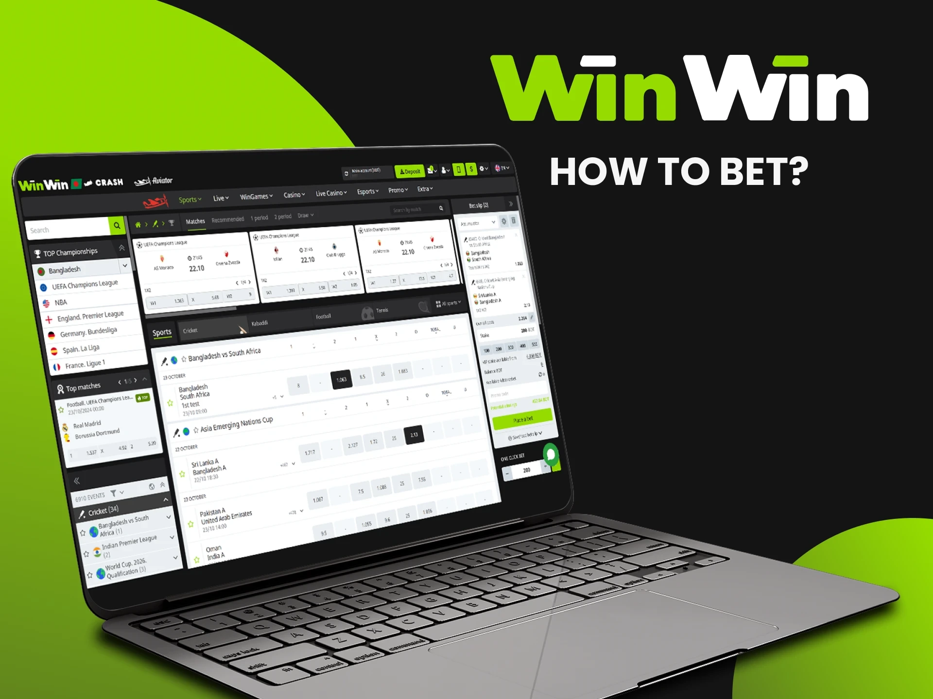 What you need to do to place a bets at WinWin website.