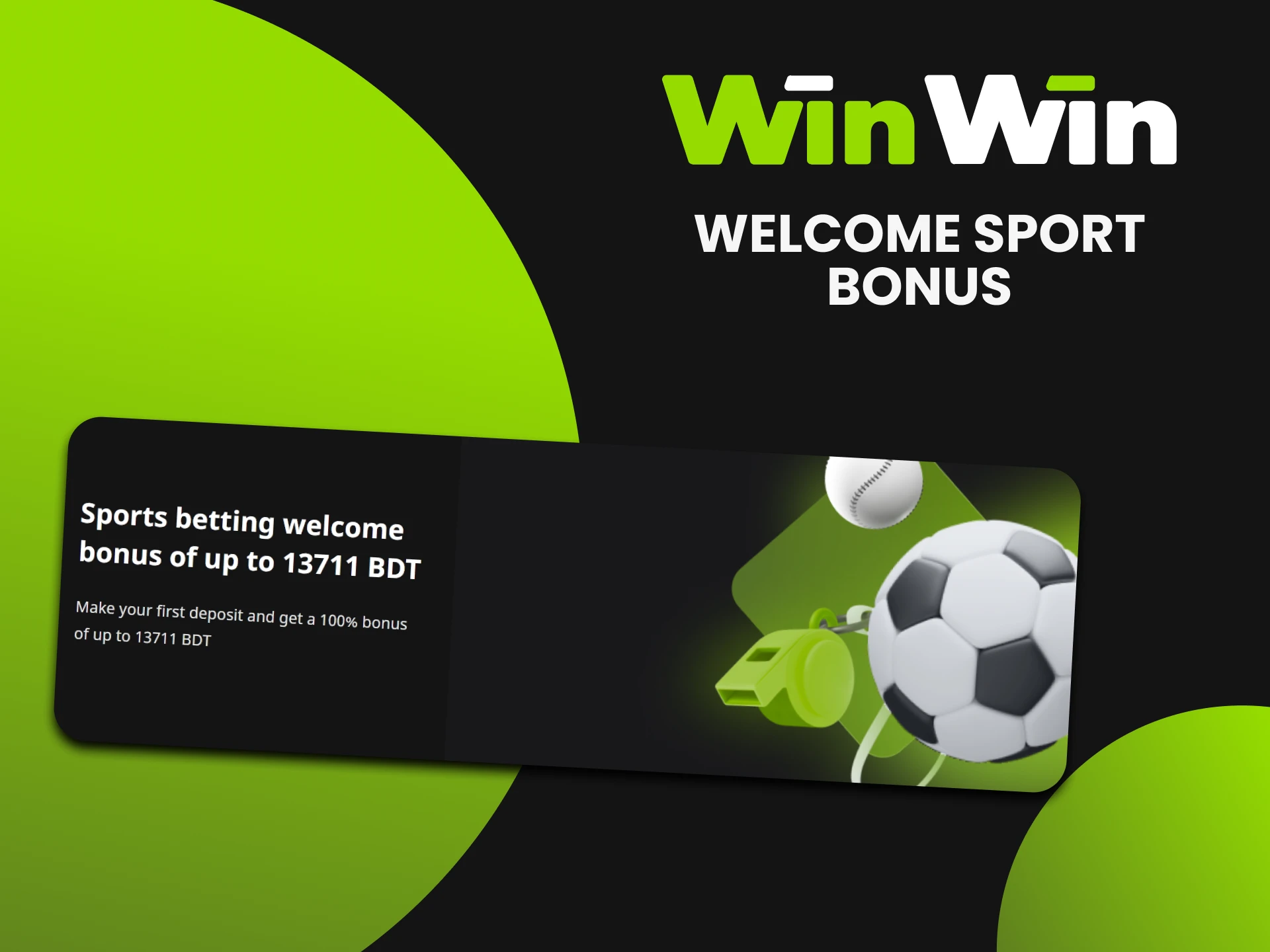 Every new player at WinWin can get a 100% welcome sport bonus.