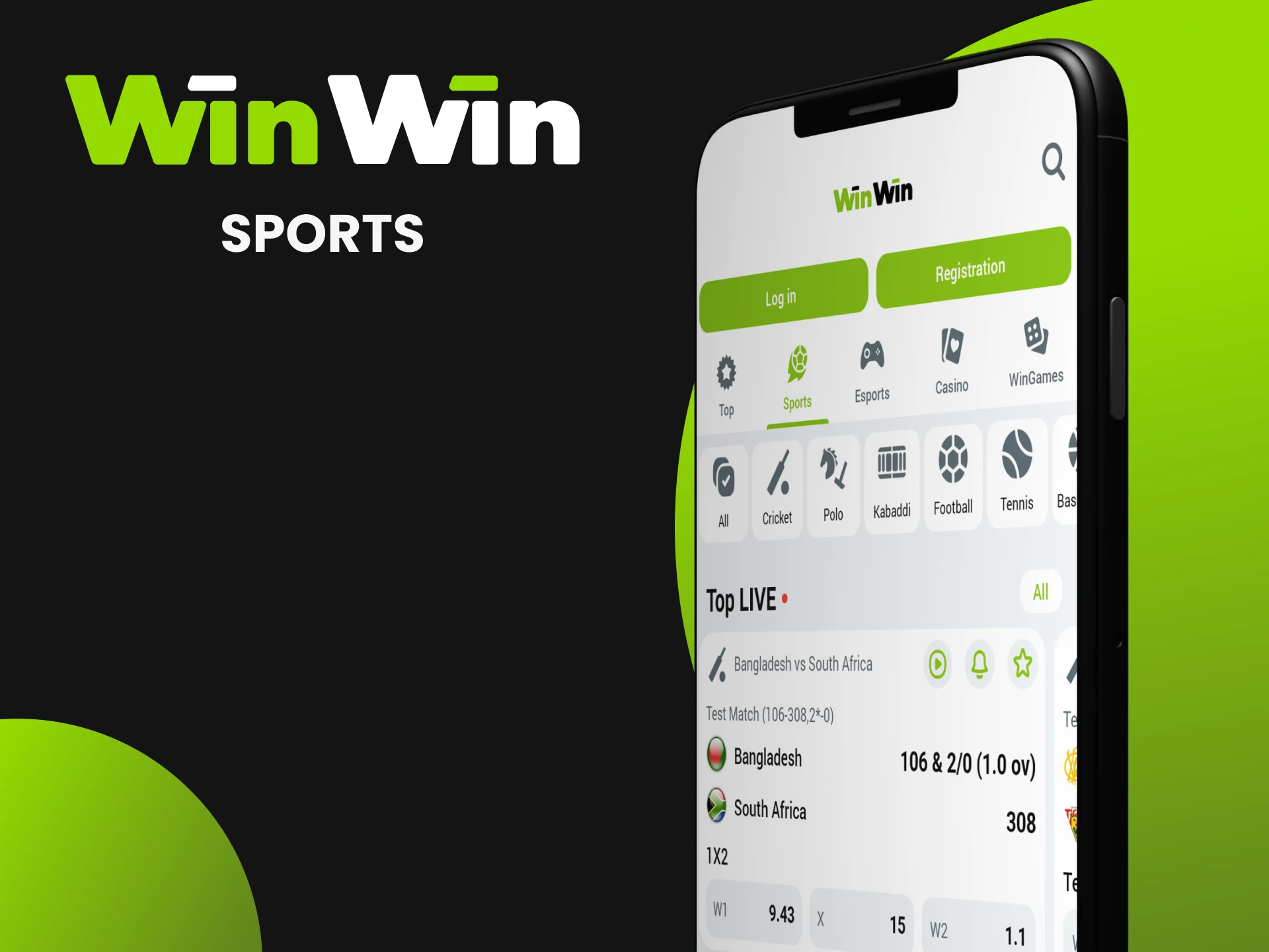 In the WinWin mobile application you can bet on all popular sports.