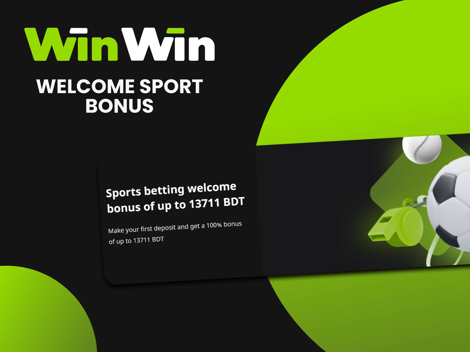 Get extra money for your first deposit with a WinWin's welcome sport bonus.