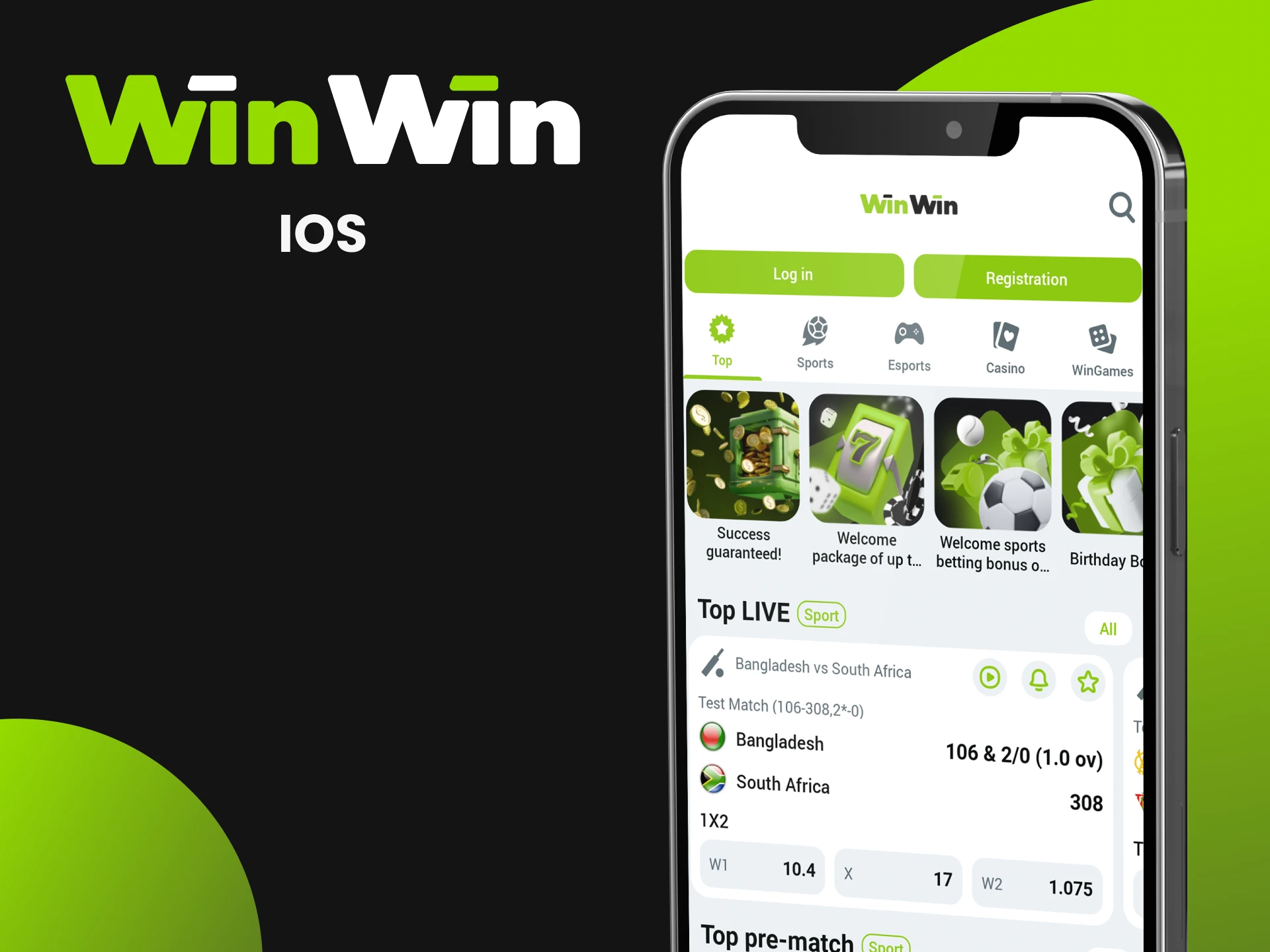 Use WinWin mobile app or web version for iOS.