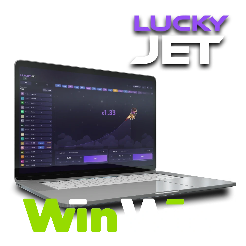 Play the popular Lucky Jet slot on the WinWin platform.