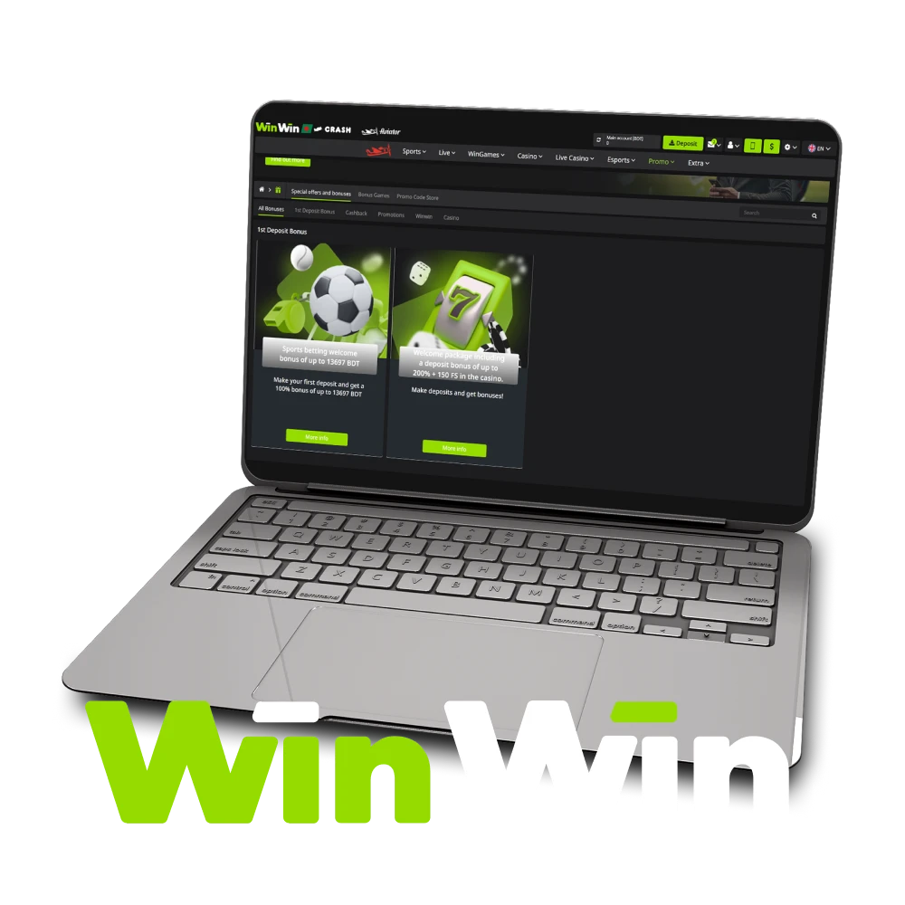 Welcome bonuses and promotions for players at WinWin platform.