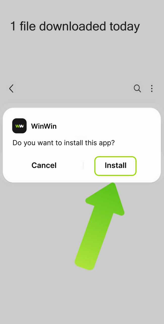 Wait until the download process of the WinWin application is completely finished.