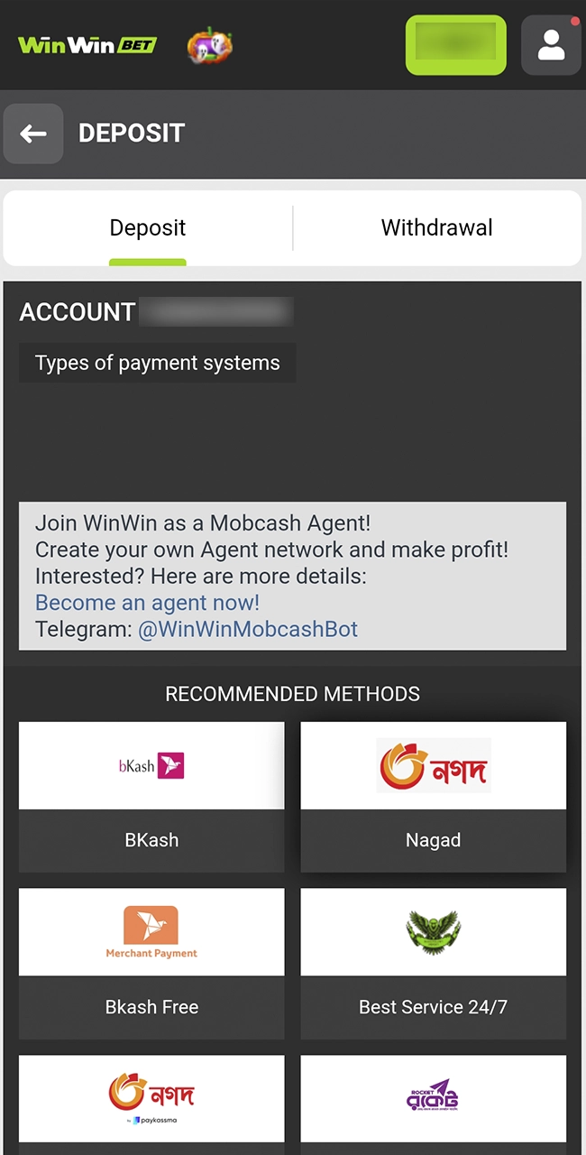 Make a deposit and start playing on the official website WinWin.