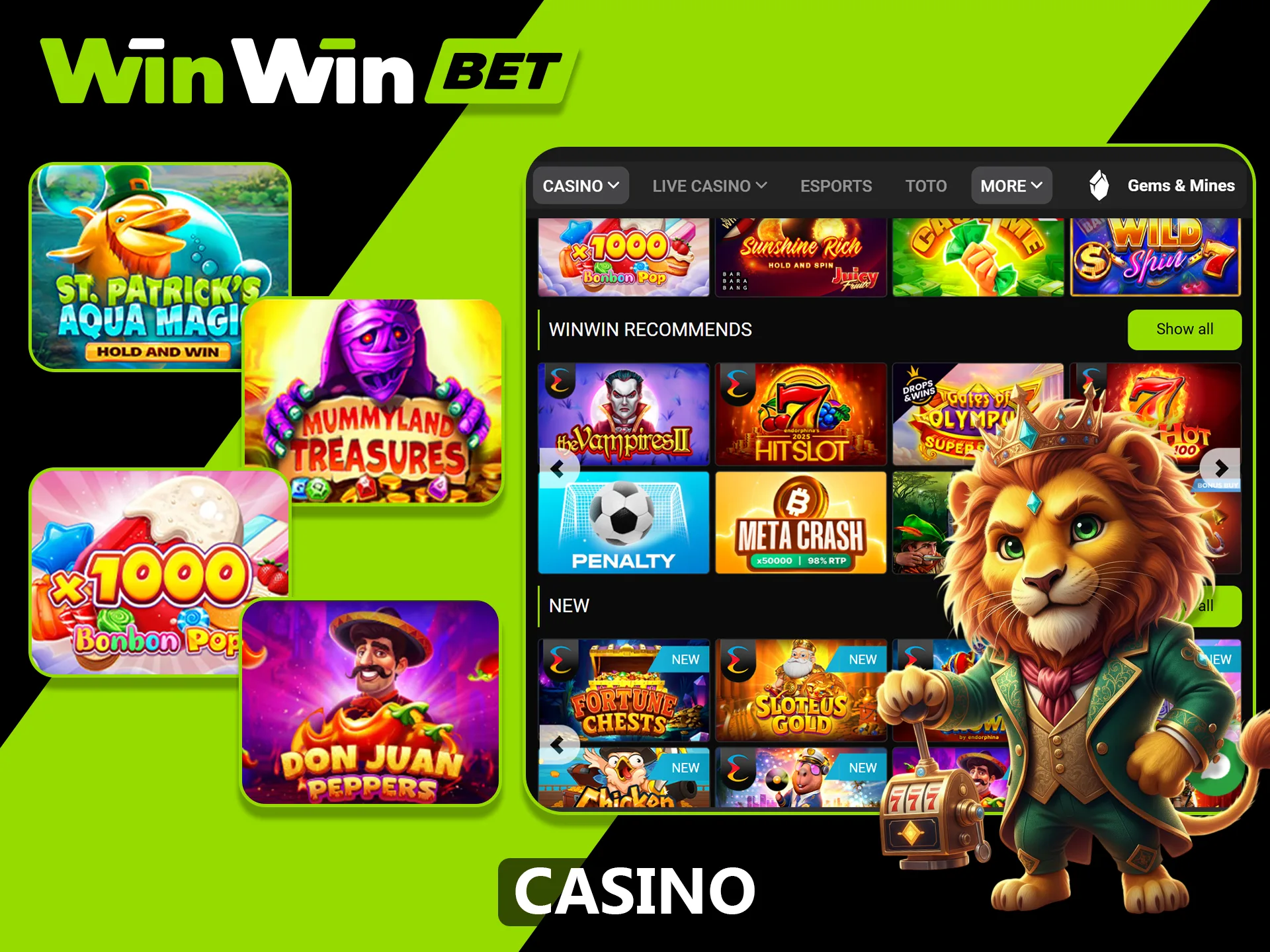 Play your favorite casino games on the official WinWin website.