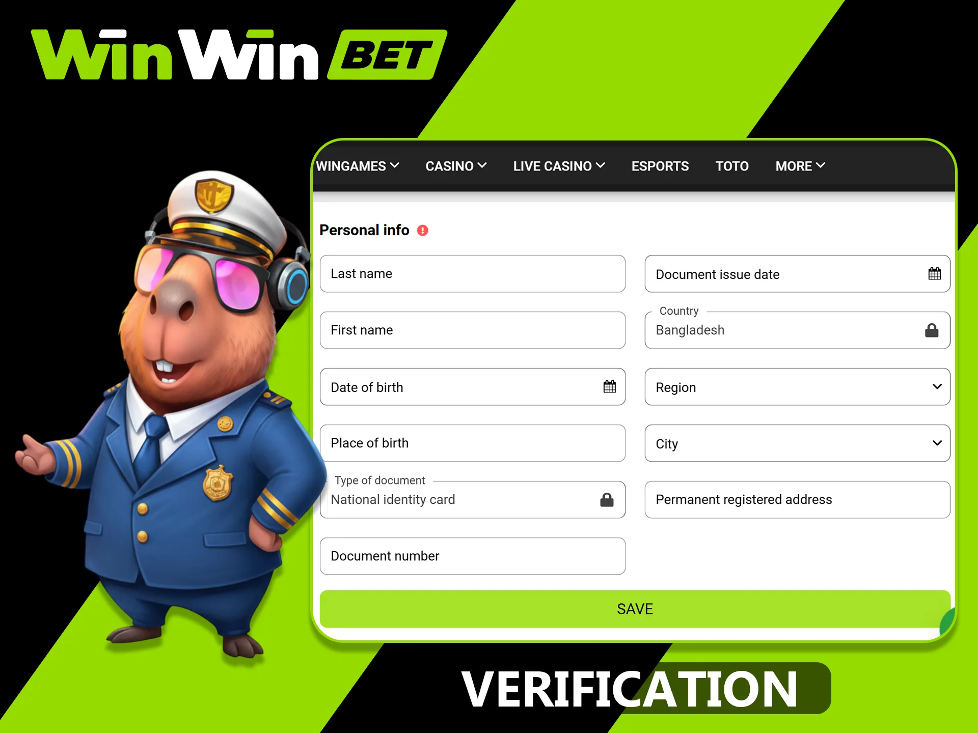 How to verify your account on the official WinWin website.